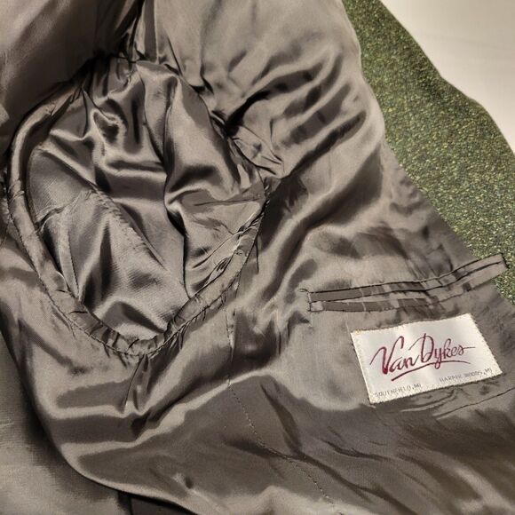 Versace Classic V2 Vintage Men's Two-piece Suit Wool Silk Olive Green Size 42R - Picture 10 of 16